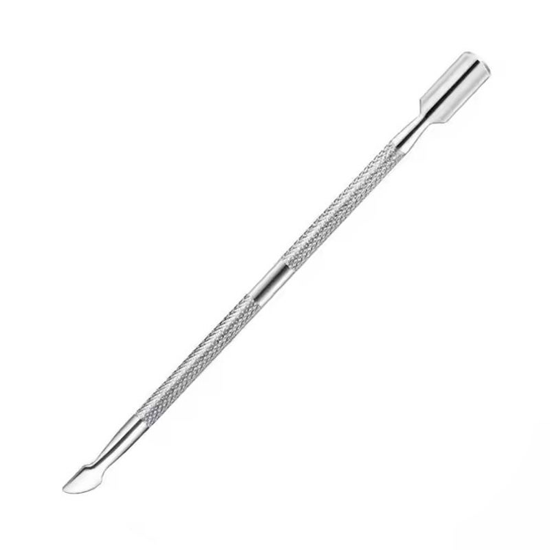 Double-ended steel nail pusher, cuticle remover, hangnail remover, small steel nail pusher, stainless steel nail tool.